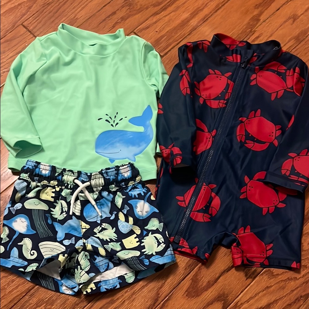 Bundle baby rashguard swimsuits 9m